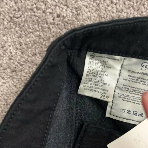 AG Farrah High Rise Skinny Ankle Crop Jeans Black Contour 360 sz 26! - Picture 7 of 7